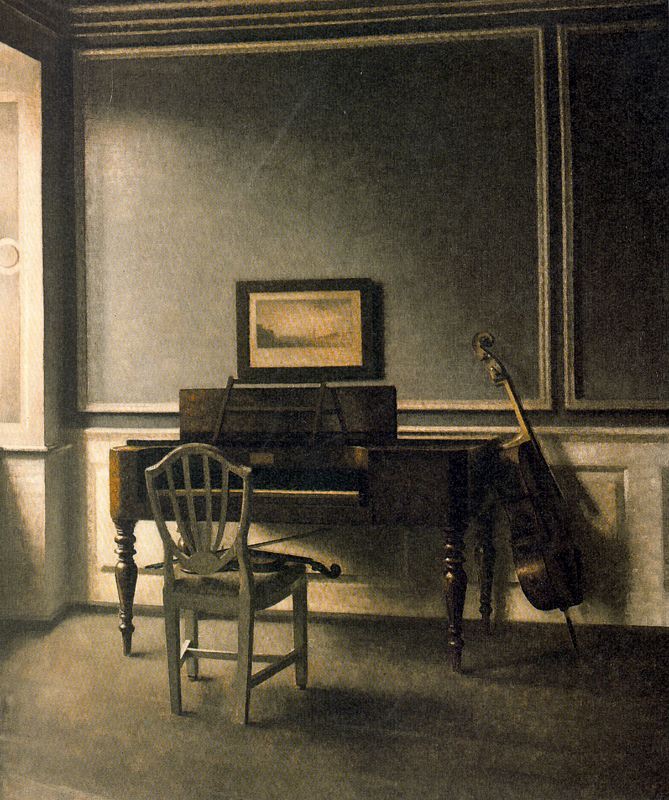 Painting 'The Music Room' by Vilhelm Hammershøi, 1907