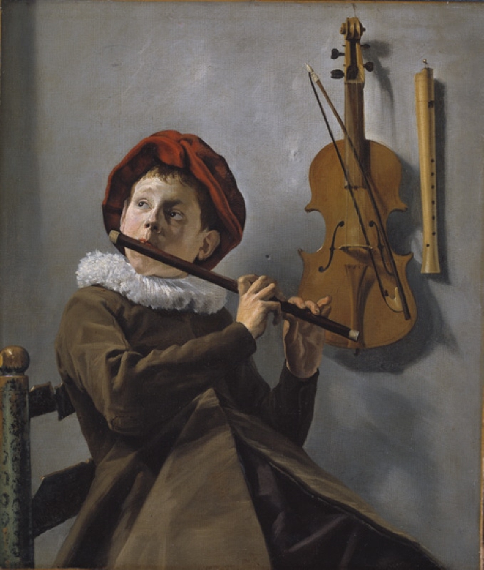 Painting 'Boy Playing the Flute' by Judith Leyster, 1630